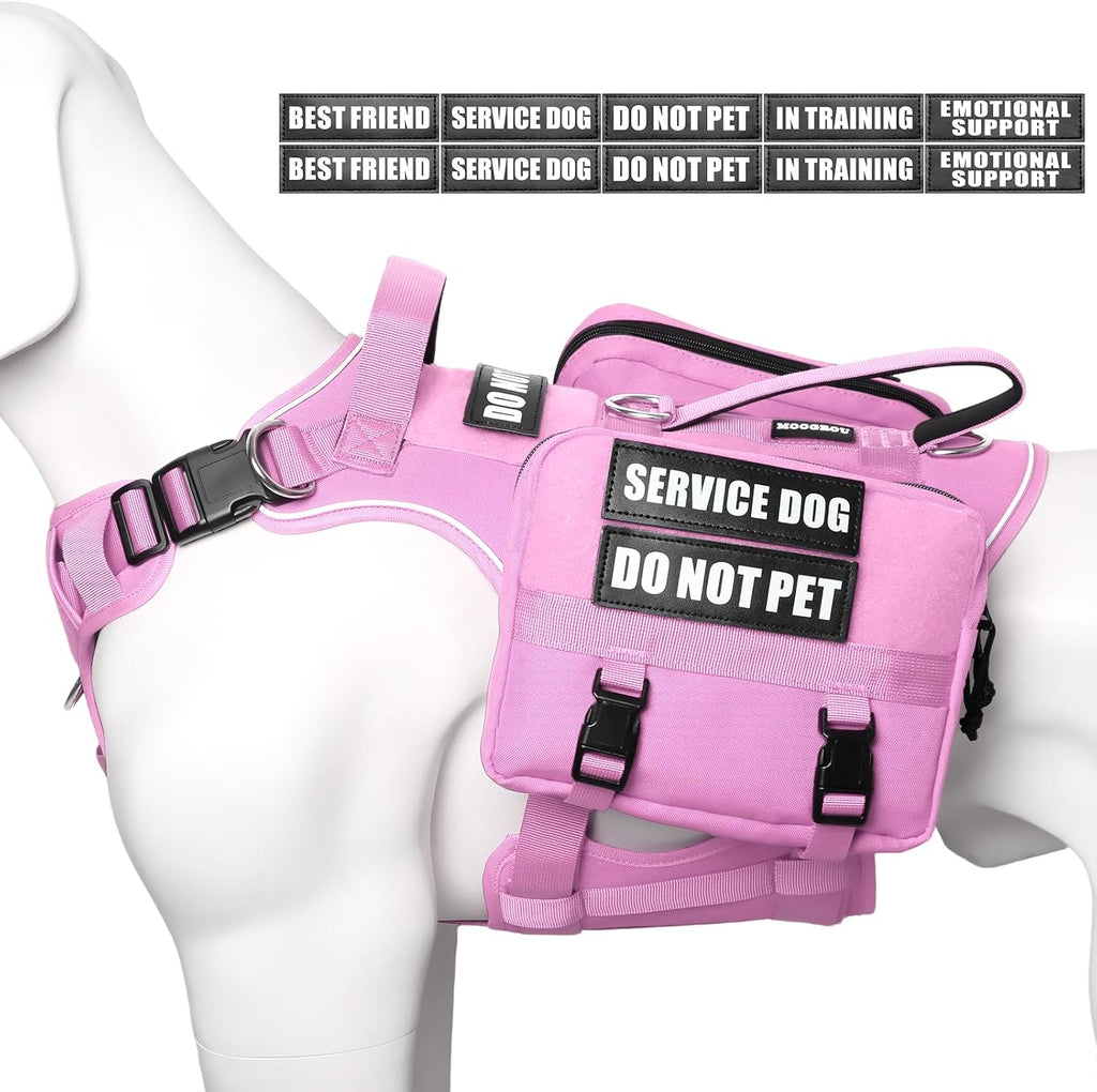 Service Dog Vest with Removable Backpack for Large Dogs Pink XL