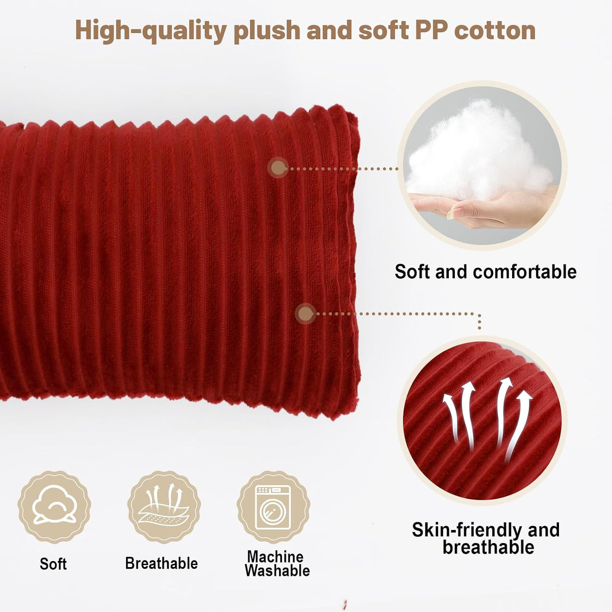 vocheer Small Pillow with Removable Cover, 11"x 7" Tiny Travel Pillow 2PCS