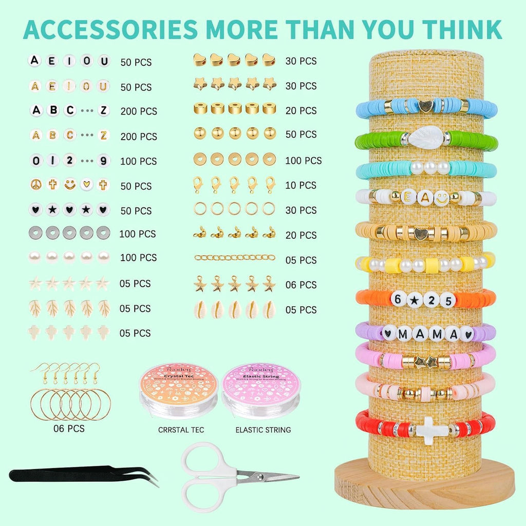 Friendship Bracelet Kit, 14,000pcs 48 Colors Bracelet Making Kit Clay Beads with Number Letter Bead Set Concert Merch Arts and Crafts Gifts for Kids Teen Girls Jewelry Making Supplies Bracelet Maker