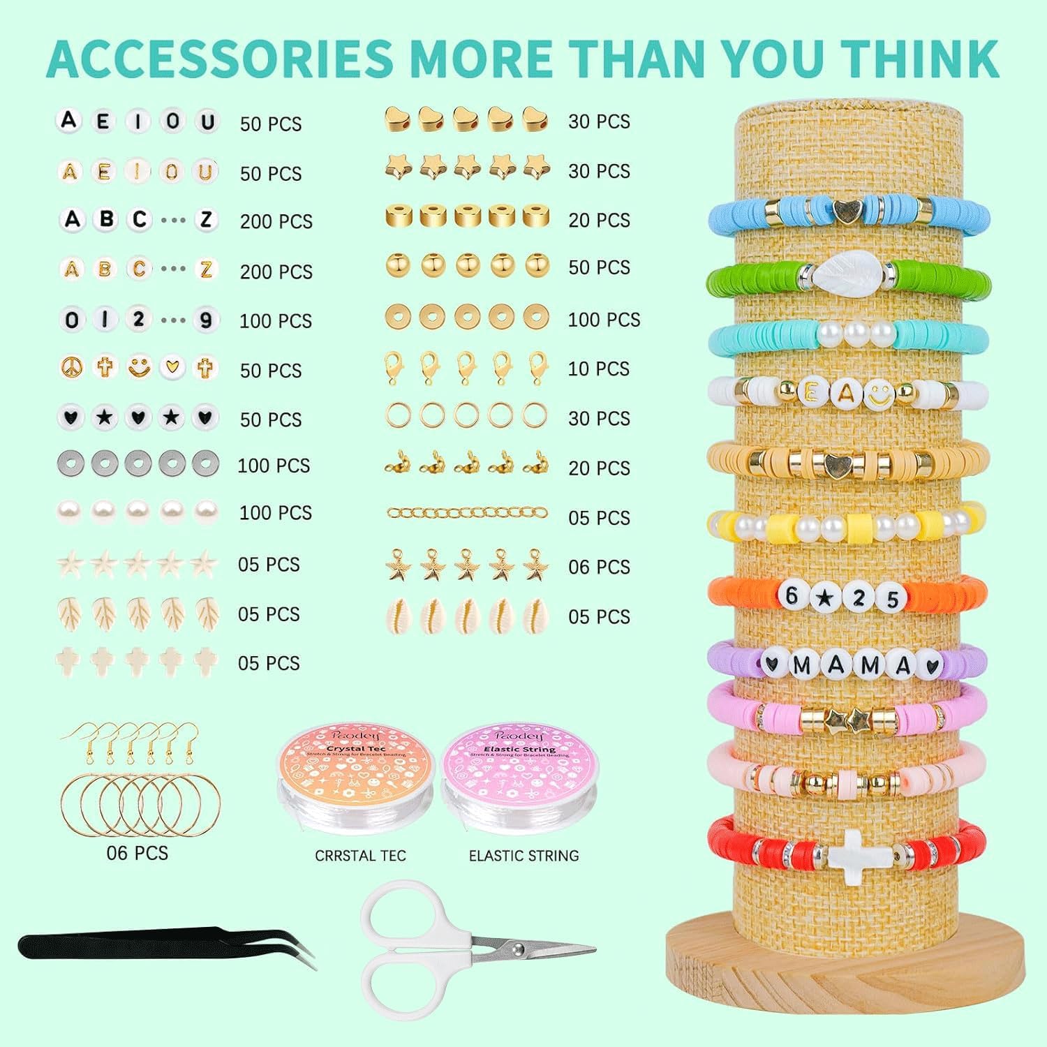 Friendship Bracelet Kit, 14,000pcs 48 Colors Bracelet Making Kit Clay Beads with Number Letter Bead Set Concert Merch Arts and Crafts Gifts for Kids Teen Girls Jewelry Making Supplies Bracelet Maker