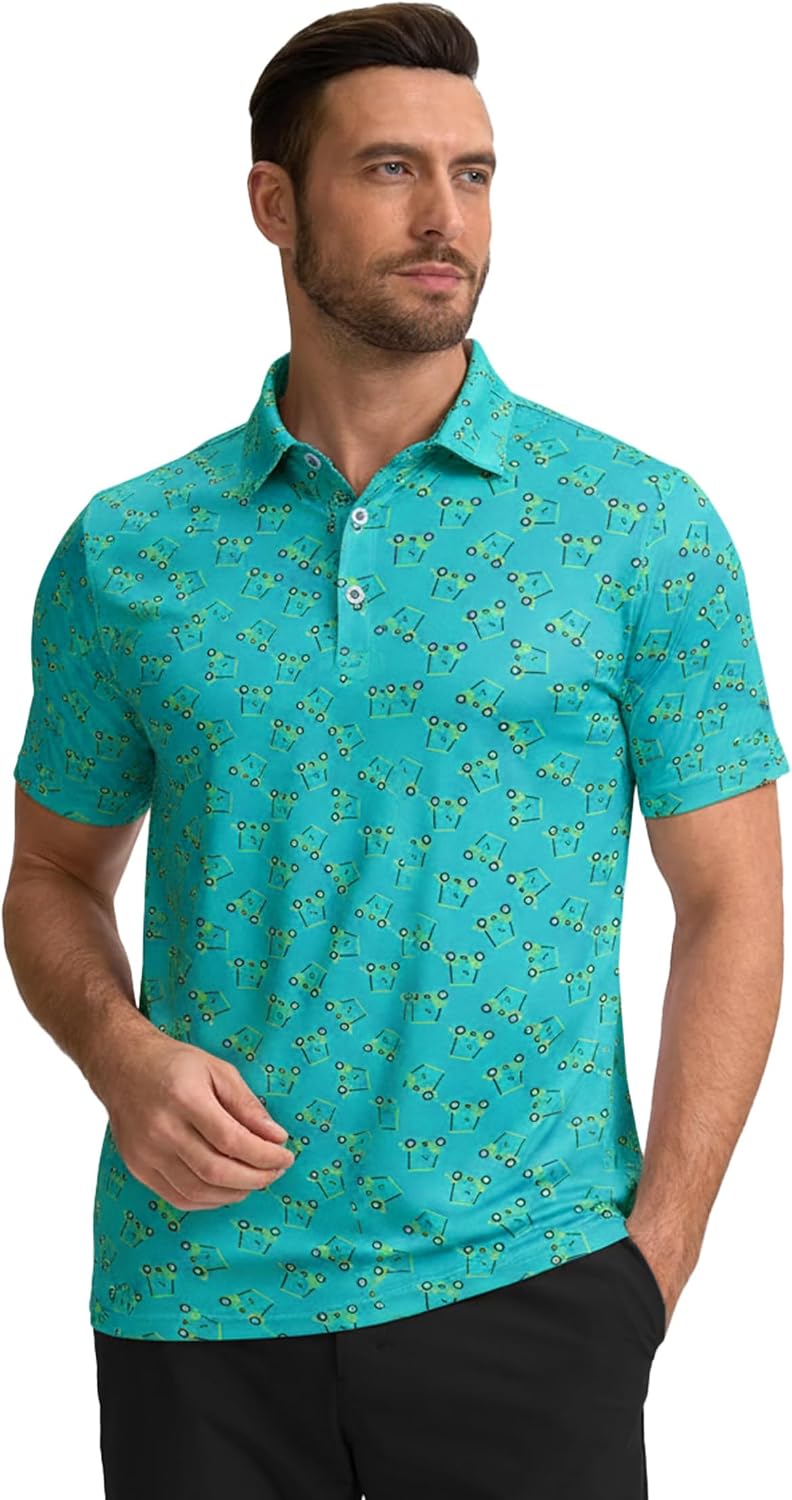 Esabel.C Golf Shirts for Men Moisture Wicking Dry Fit Short Sleeve Polo