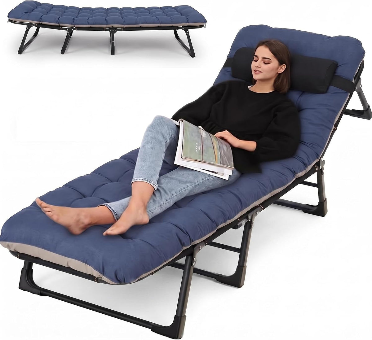 Garvee Foldable Camping Cot for Adults with Mattress