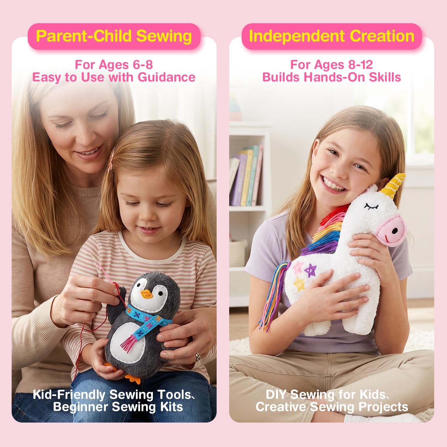Avenir My First Sewing Kit for Kids 6-8, Unicorn Stuffed Animal Craft Set