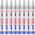 Silver Paint Markers, 8 Pack Oil-Based Waterproof Quick Dry Permanent Paint Pen Set for Rocks Painting, Wood, Fabric, Plastic, Canvas, Glass, Mugs, Metal, Tire, Stone, DIY Craft