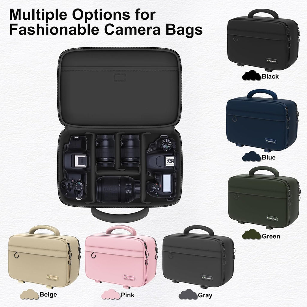 Camera Bag for Canon/Sony/Nikon DSLR SLR Camera and Multiple Lens(Gray)