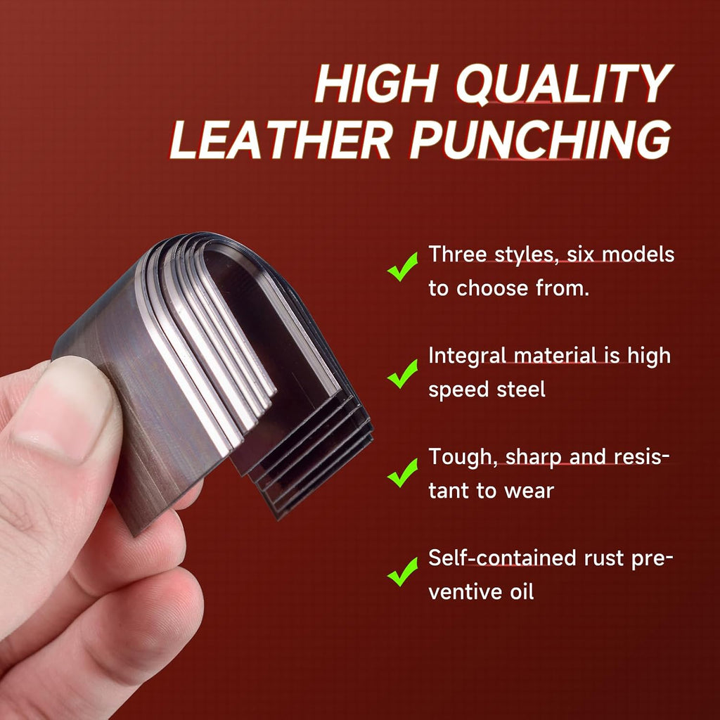 18Pcs Professional Leather Punch Set,six size-15MM, 20MM, 25MM, 30MM, 35MM, 38M，Alloy Steel Embossing Tools for DIY Crafting & Leatherworking,Ideal for Beginners & Experts
