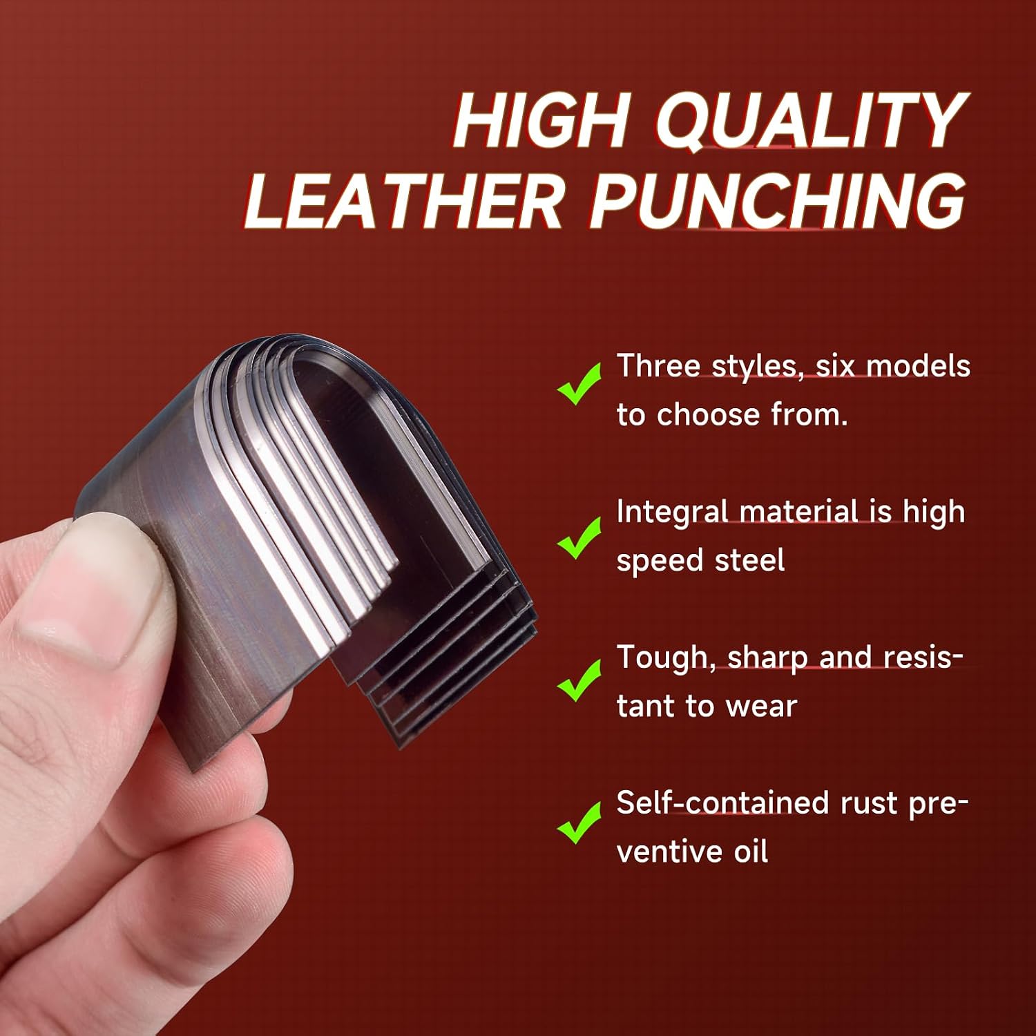 18Pcs Professional Leather Punch Set,six size-15MM, 20MM, 25MM, 30MM, 35MM, 38M，Alloy Steel Embossing Tools for DIY Crafting & Leatherworking,Ideal for Beginners & Experts