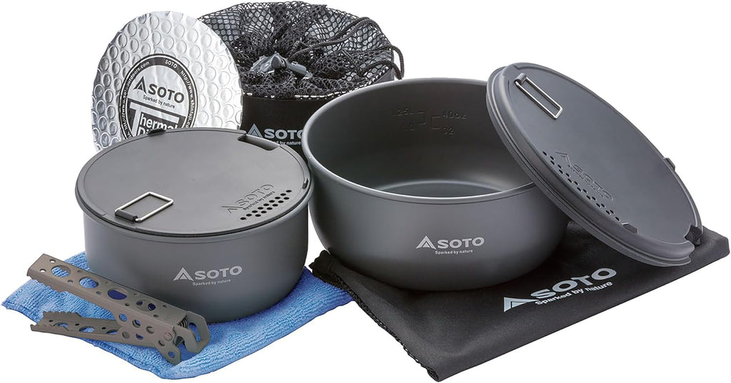 SOTO Navigator Camping Cookware Set - Slip and Shock Resistant, Corrosion Resistant, Multi-Functional