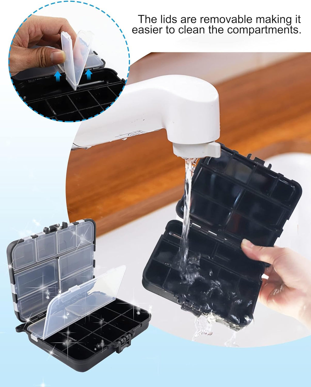 Hlotmeky Small Tackle Box Organizer 4 Pack Mini Tackle Boxes Plastic Fishing Organizer Tackle Storage Containers Kayak Fly Boxes