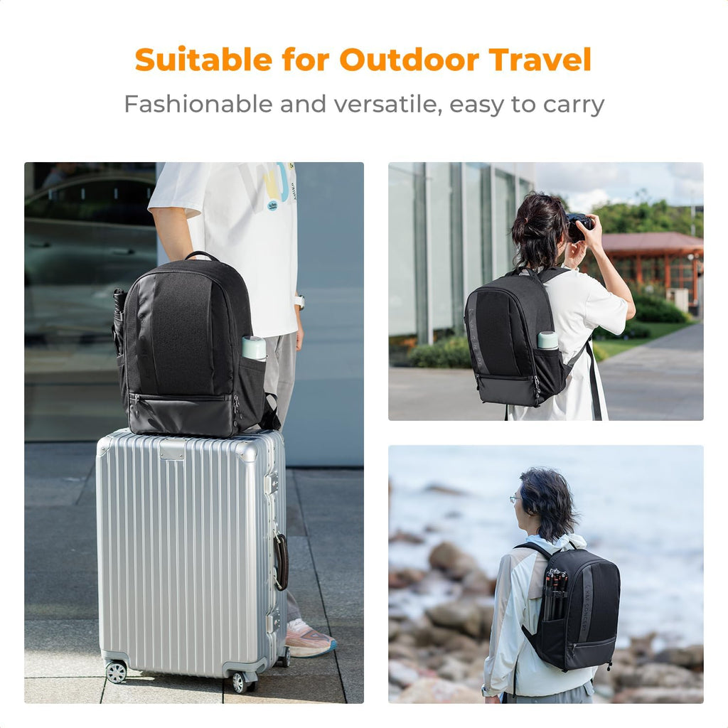 K&F CONCEPT Camera Backpacks for Photographers Travel Bag for Tripod Camera Lence Accessory with laptop compartment and Rain Cover Multi-Functional Camera Bags for Dslr Cameras