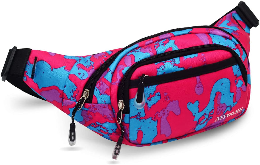 Large Fanny Pack for Women Men NSYOOMH, Crossbody Waist Bag 5-Zipper Pocket
