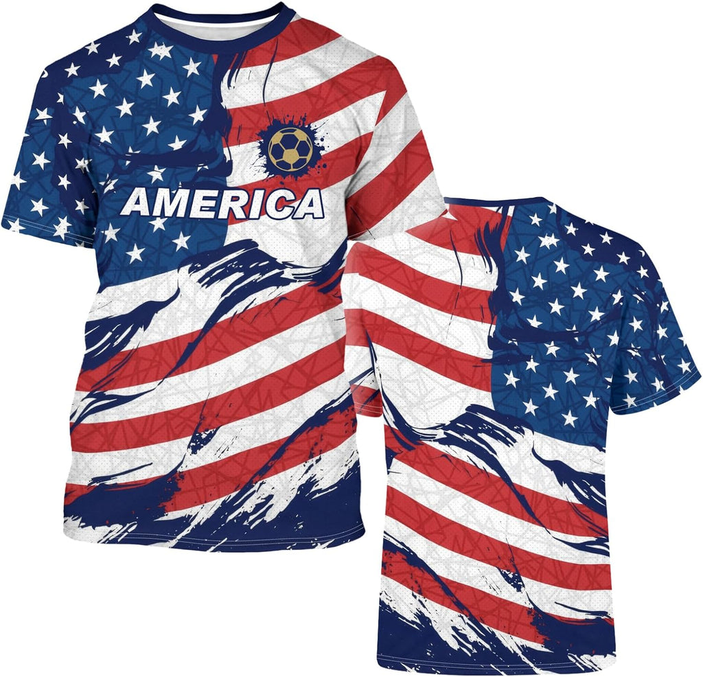 Mens Soccer Jersey Men's Clothing Short Sleeve Top Adult Sports Fan T Shirts for Men Women
