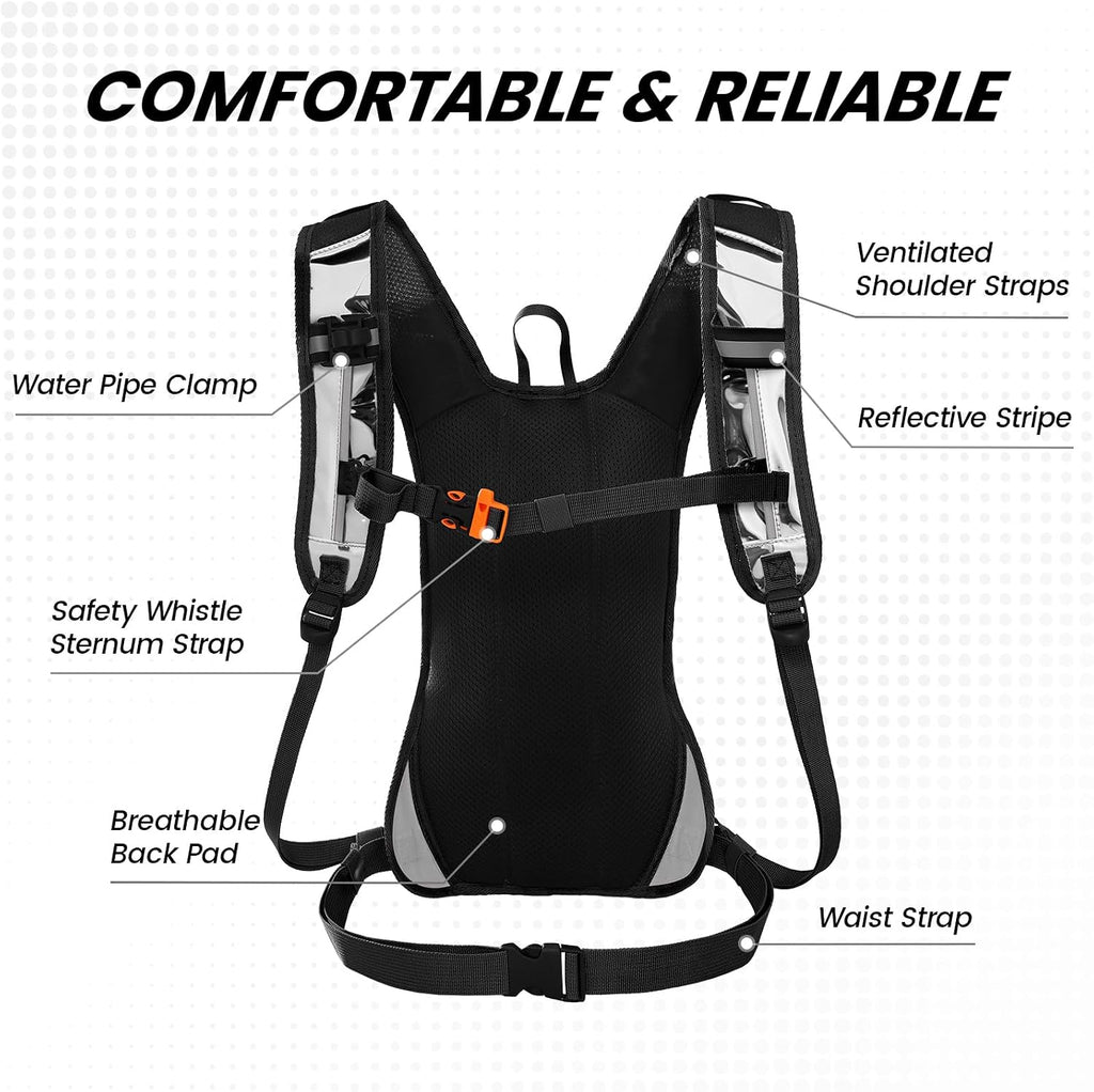 Nepest Hydration Pack Backpack with 2L Water Bladder Reflective Lightweight