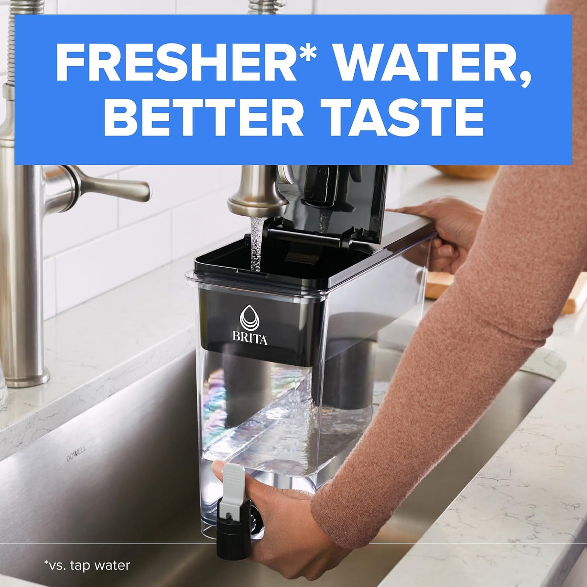 Brita X-Large 27 Cup Water Pitcher Dispenser, Includes 1 Filter, White
