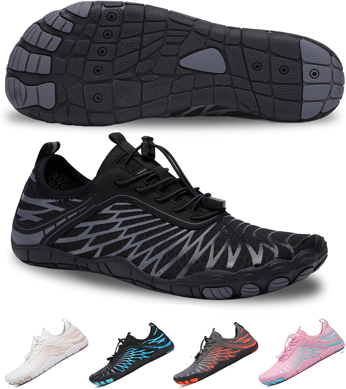 SIOSNETA Hike Barefoot Shoes for Women Men, Breathable Non-Slip Athletic Footwear, Wide Toe Water Shoes for Hiking, Non-Slip Neuropathy Shoes for Women Men, Grounded Comfort wear