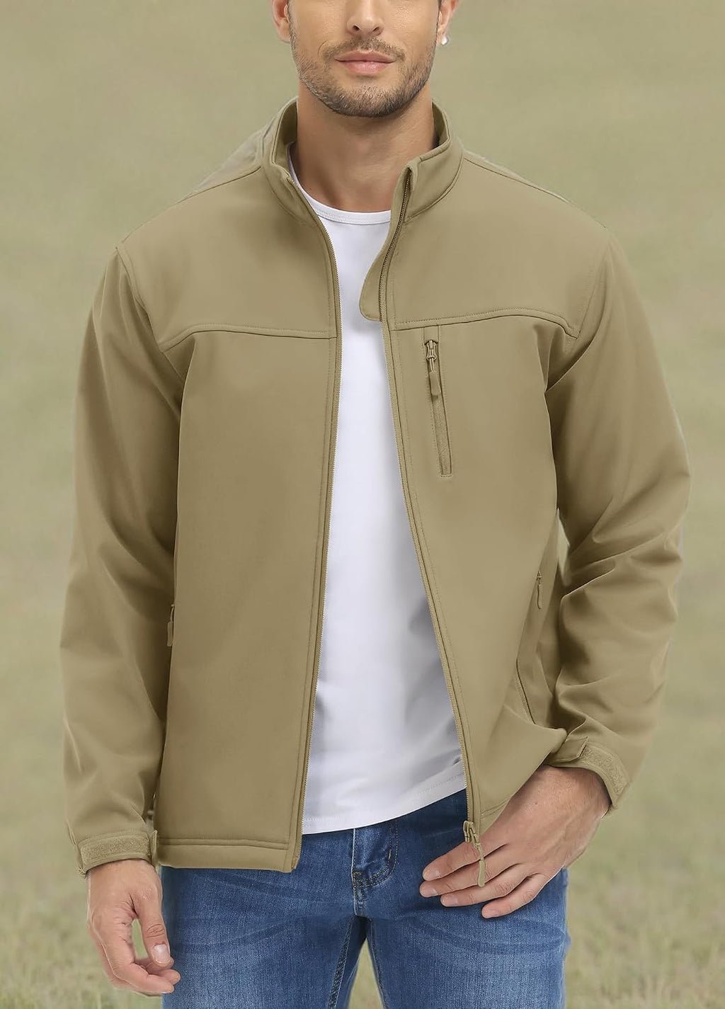 TACVASEN Mens Lightweight Softshell Jacket Fleece Waterproof Windbreaker