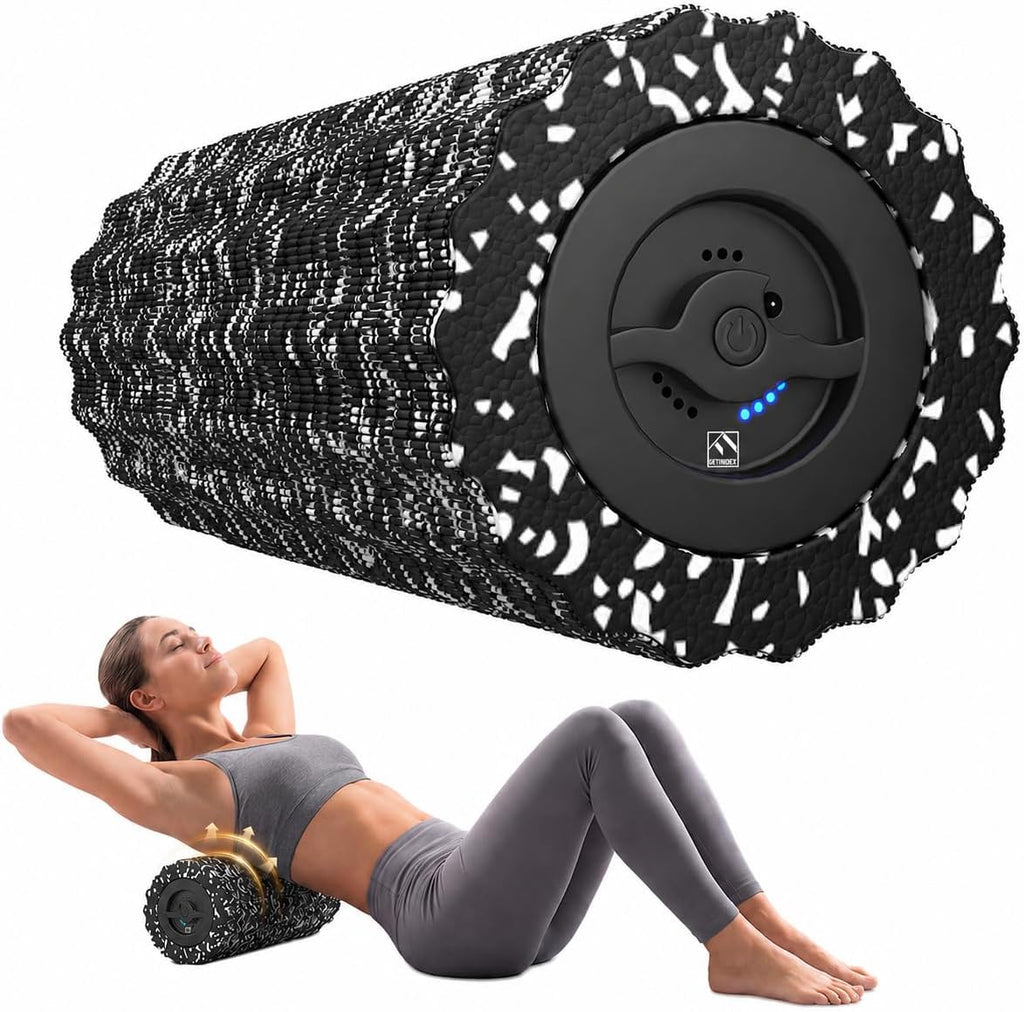 FITINDEX Vibrating Foam Roller for Exercise,5 Vibration Speeds,Rechargeable