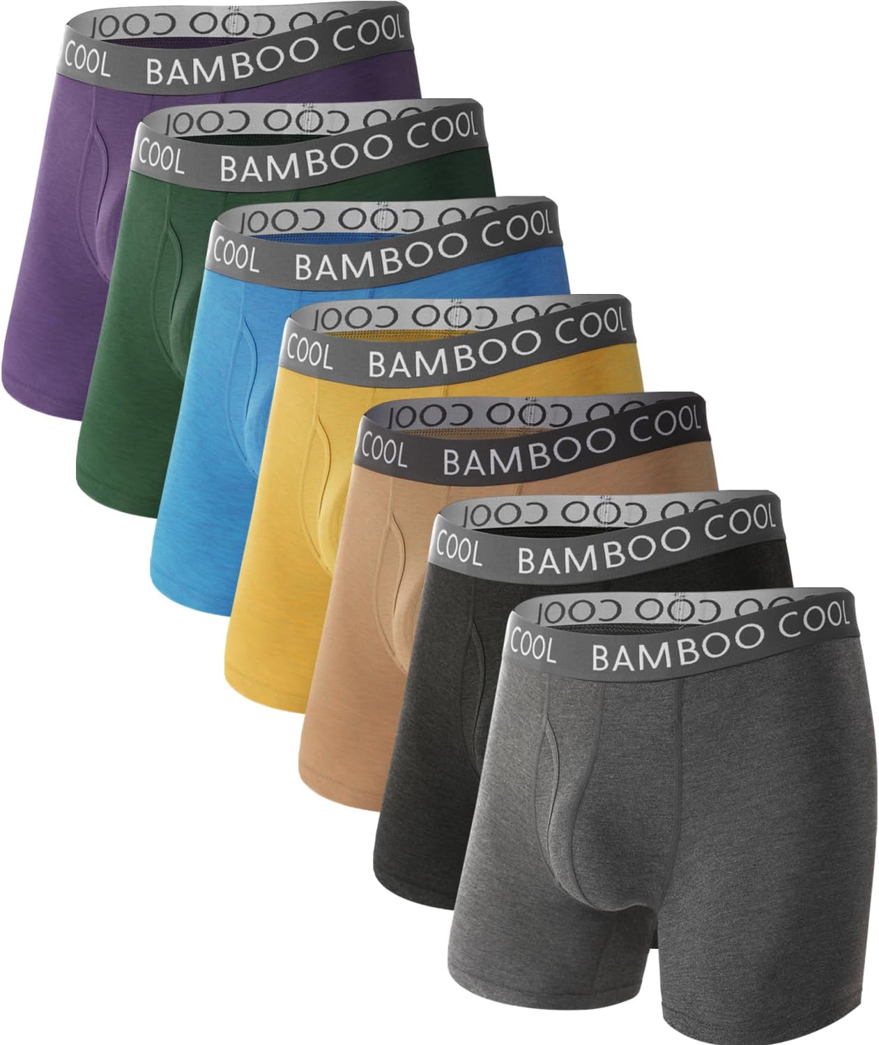 BAMBOO COOL Men's Cooling Underwear Ultra Soft Breathable Boxer Briefs Pack