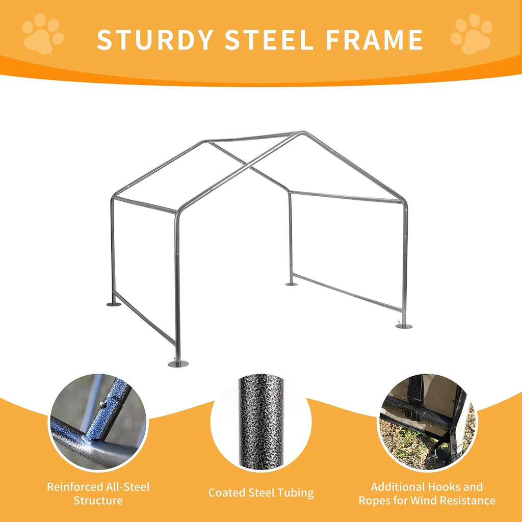 Extra Large Dog House Outdoor, 4'x4'x3.3' Dog Shade Shelter Canopy
