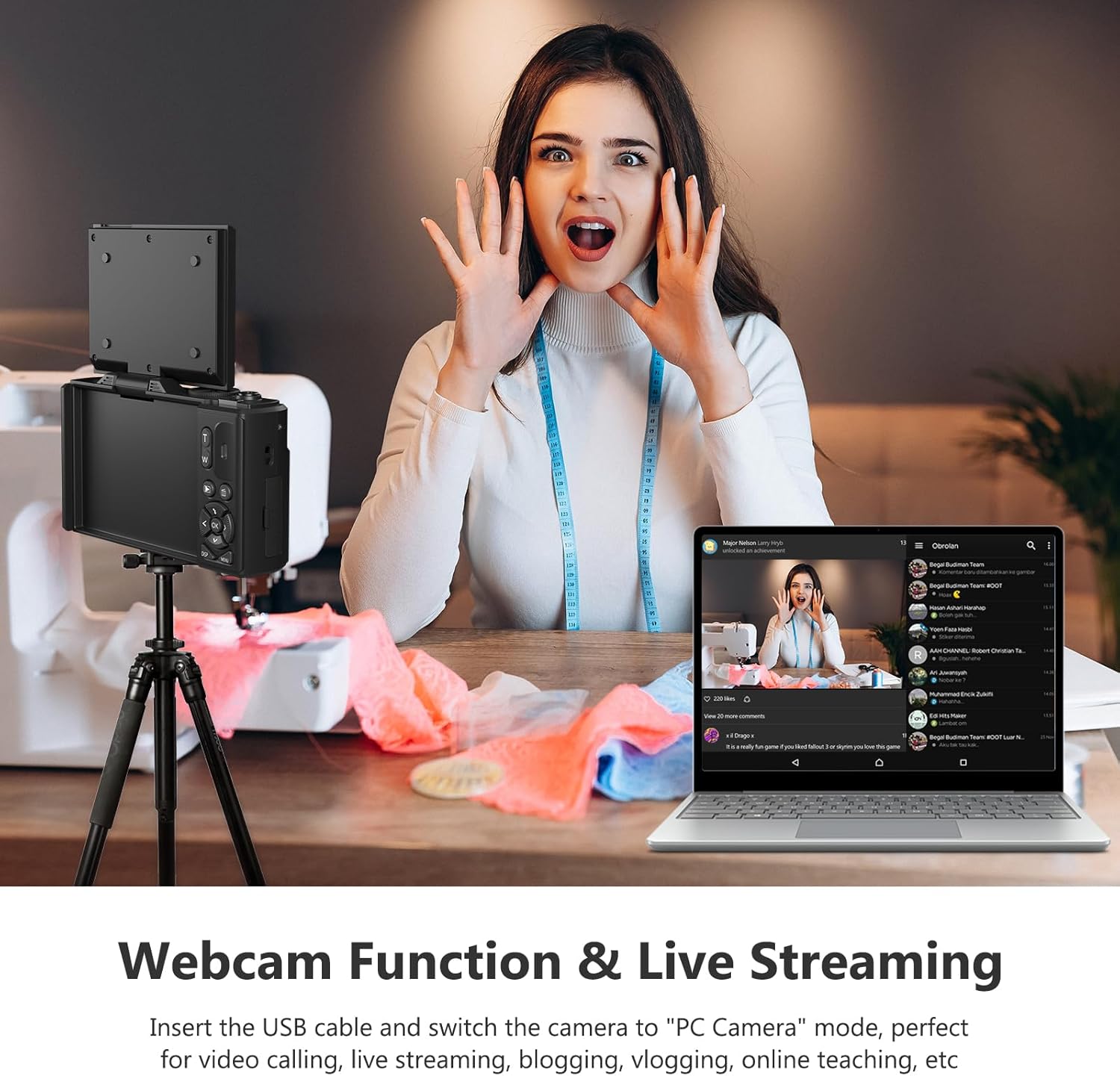 VJIANGER 4K Digital Camera, Vlogging Camera with 180° Flip Screen