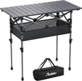 Anbte 3ft Aluminum Roll Top Folding Camping Table, Portable, 32”X16”, Black
