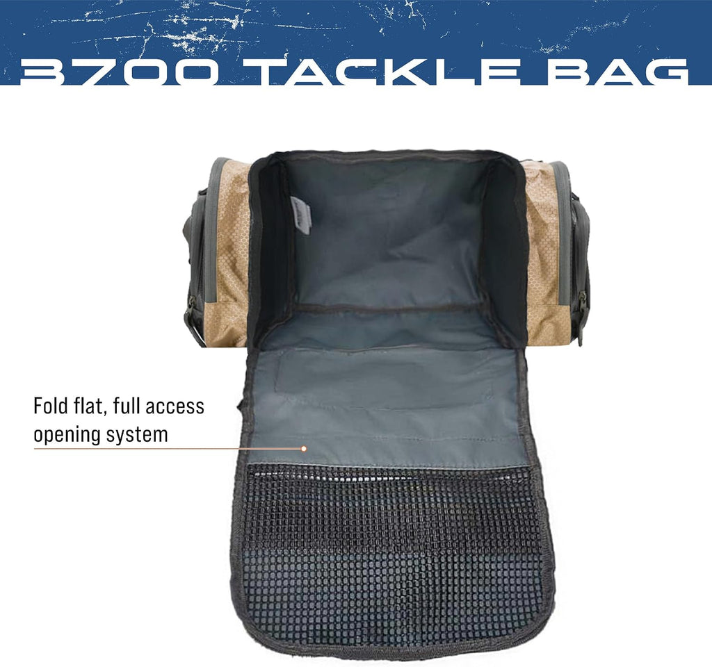 FROGG TOGGS Heavy Duty Fishing Tackle Duffle Bag, Includes Bait Trays, Solid Brown Elements, 3700