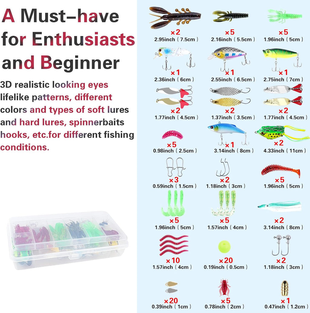 3-Layer Pink Fishing Tackle Box Lure kit with Tackle Included Fishing Gear