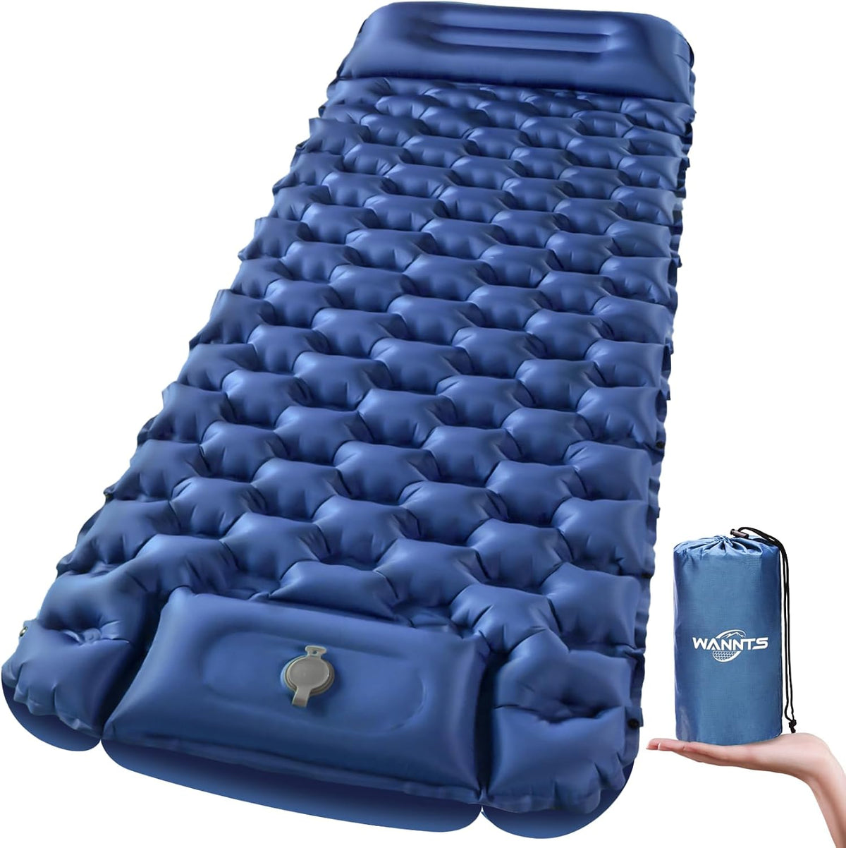 WANNTS Sleeping Pad, Ultralight Inflatable Sleeping Pad for Camping, Built-in Pump, Ultimate for Camping, Hiking - Airpad, Carry Bag, Repair Kit - Compact & Lightweight Camping Pad(Green)