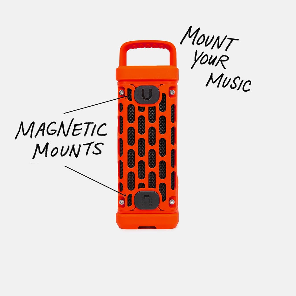 Turtlebox Ranger, Ultra-Portable Bluetooth Speaker, Waterproof, Orange