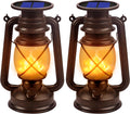 Marlrin Solar Lanterns Outdoor Waterproof 2 Pack LED Flickering Light