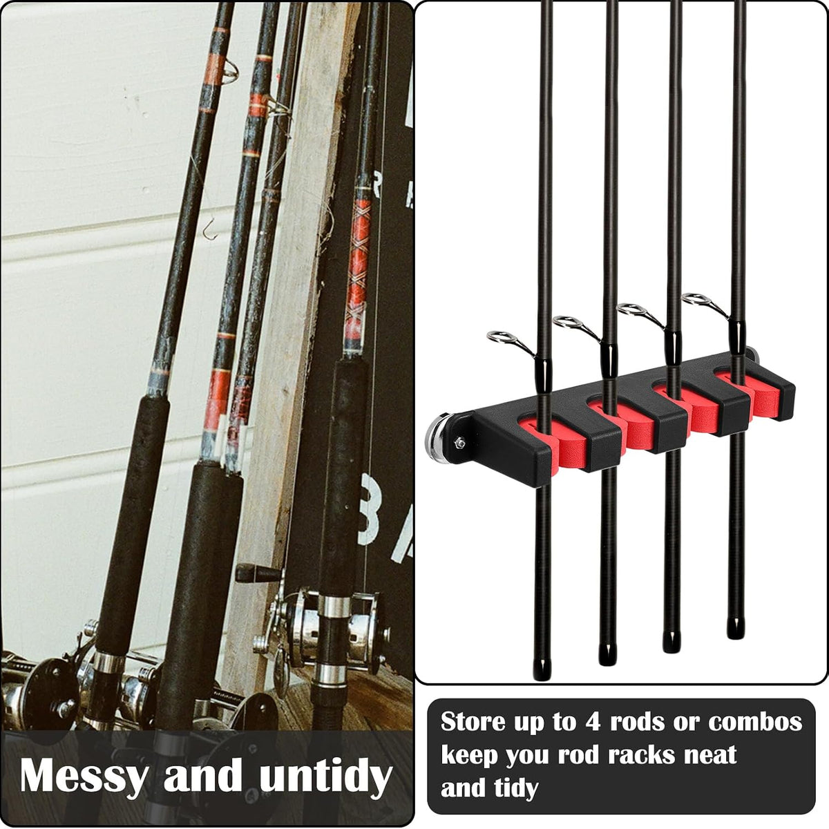 Seenelling 2 Pcs Magnetic Fishing Rod Holder for Car Fishing Pole Rack Vertical Rod Storage Holders for Truck Bed Boat Wall Garage Door
