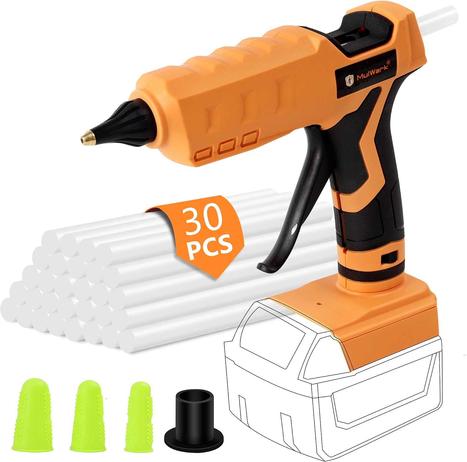 Mulwark Full-Size Hot Glue Gun Kit – High Performance Dual Power 60/100W Industrial Glue Gun Set with 30 Glue Sticks for Crafting, Repairs, and DIY Projects