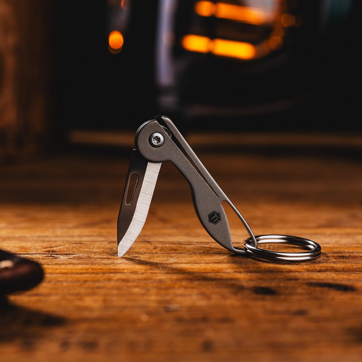 KeyUnity KK05 Titanium Mini Pocket Knife, 1.06-Inch Blade, Gray