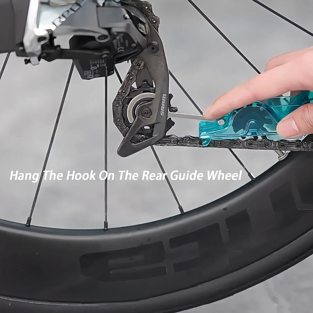 Bike Chain Cleaning Tool, Chain Scrubber with 360° Automatic Brushes, No Chain Removal Drivetrain Maintenance Kit for Mountain Bike,Road Bike,Ebike and Trail Bikes