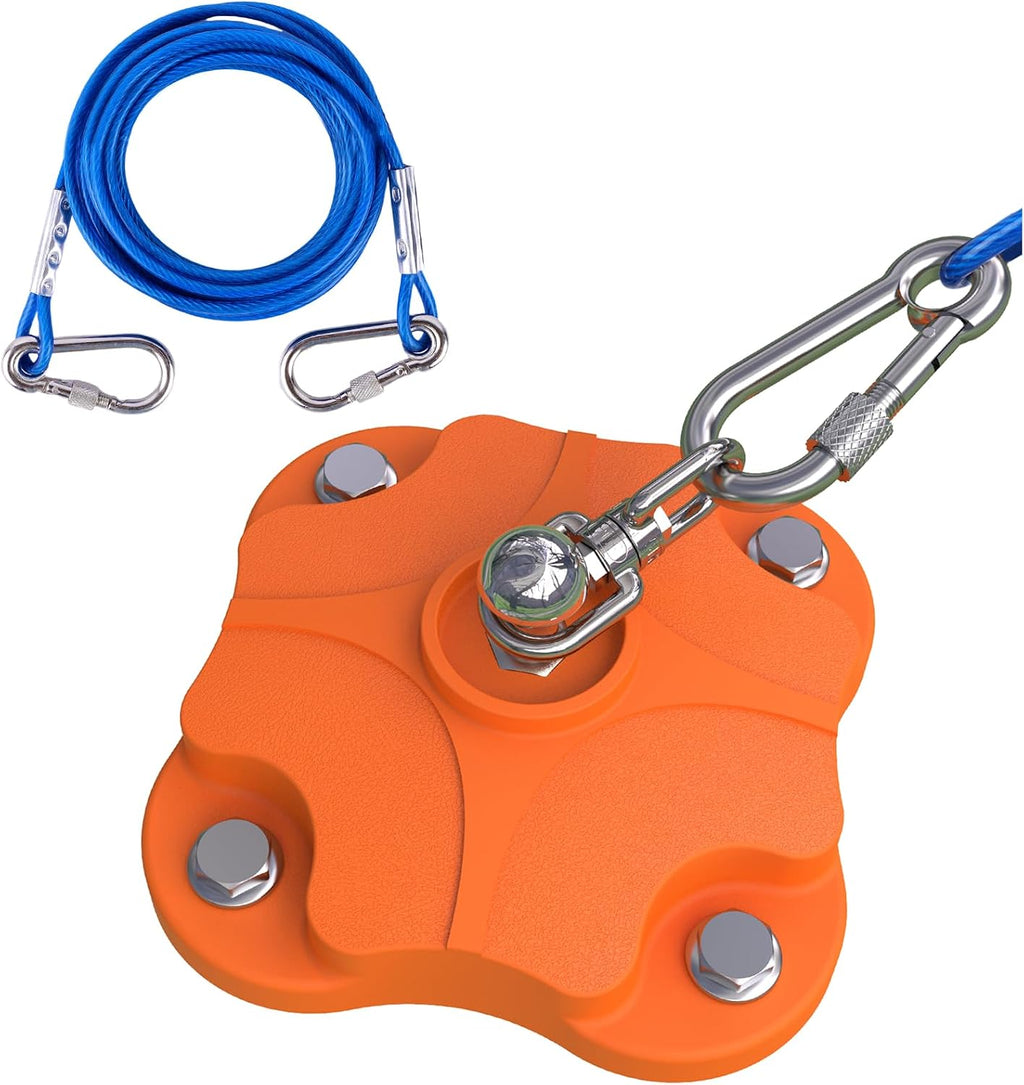 Heavy Duty Dog Tie Out Stake Ground Anchor with Dual 360° Anti-Tangle Swivel - Dog Runner Stake for Large Dogs Outside Yard & Camping (One Dog Stake/200lbs/No Cable)