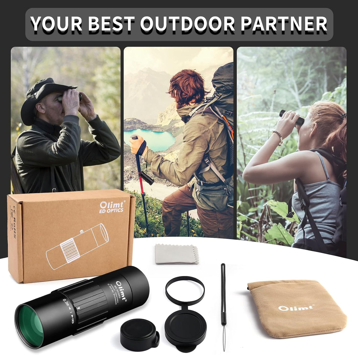 Olimt 8x25 Monocular Telescope, Mini Pocket Compact Small Size Portable Handheld Lightweight ED Glass Wide Angle View Waterproof Monoscope for Adults Hiking Camping Backpacking Outdoor Travel Hunting