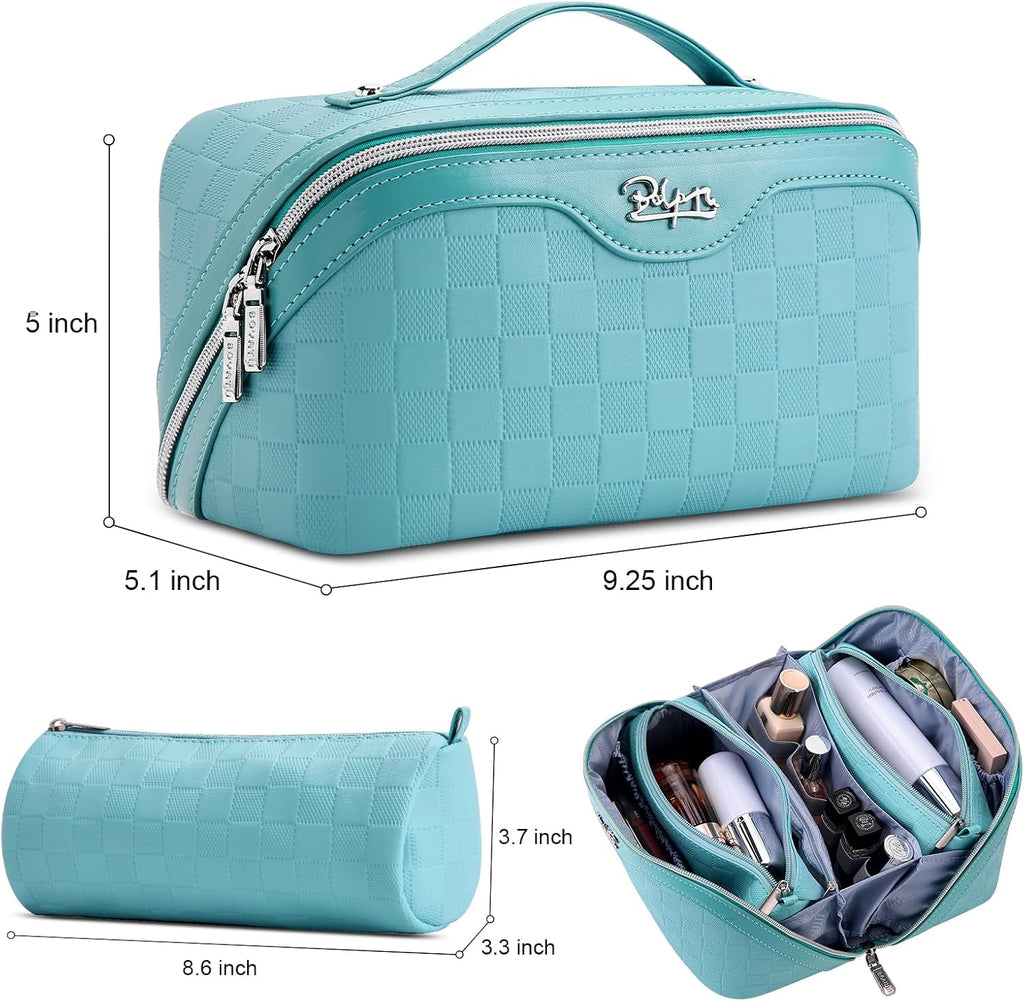 BOYATU Travel Makeup Bag Organizer: 180°Open-Flat 3 Pcs Make up Bags Set