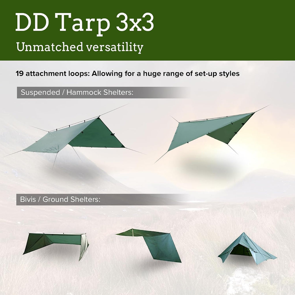 DD Hammocks - DD Tarp 3x3 - Olive Green: 10ft x 10ft