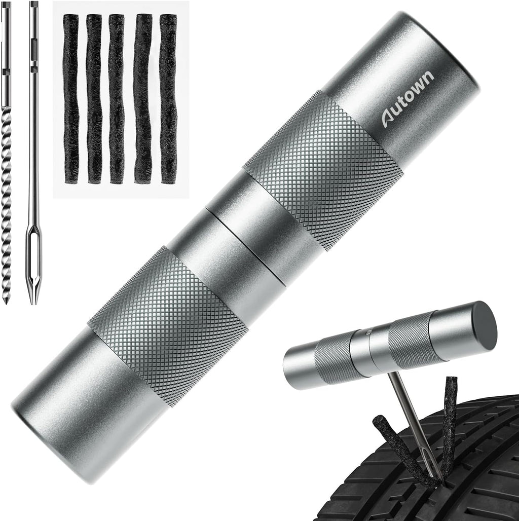 AUTOWN Compact Tire Repair Kit with Plugs for Motorcycle, Car