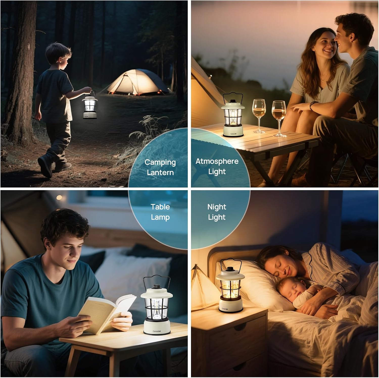 Consciot CL1 Mini Dual Light Sources LED Lantern, Battery Powered Lamp
