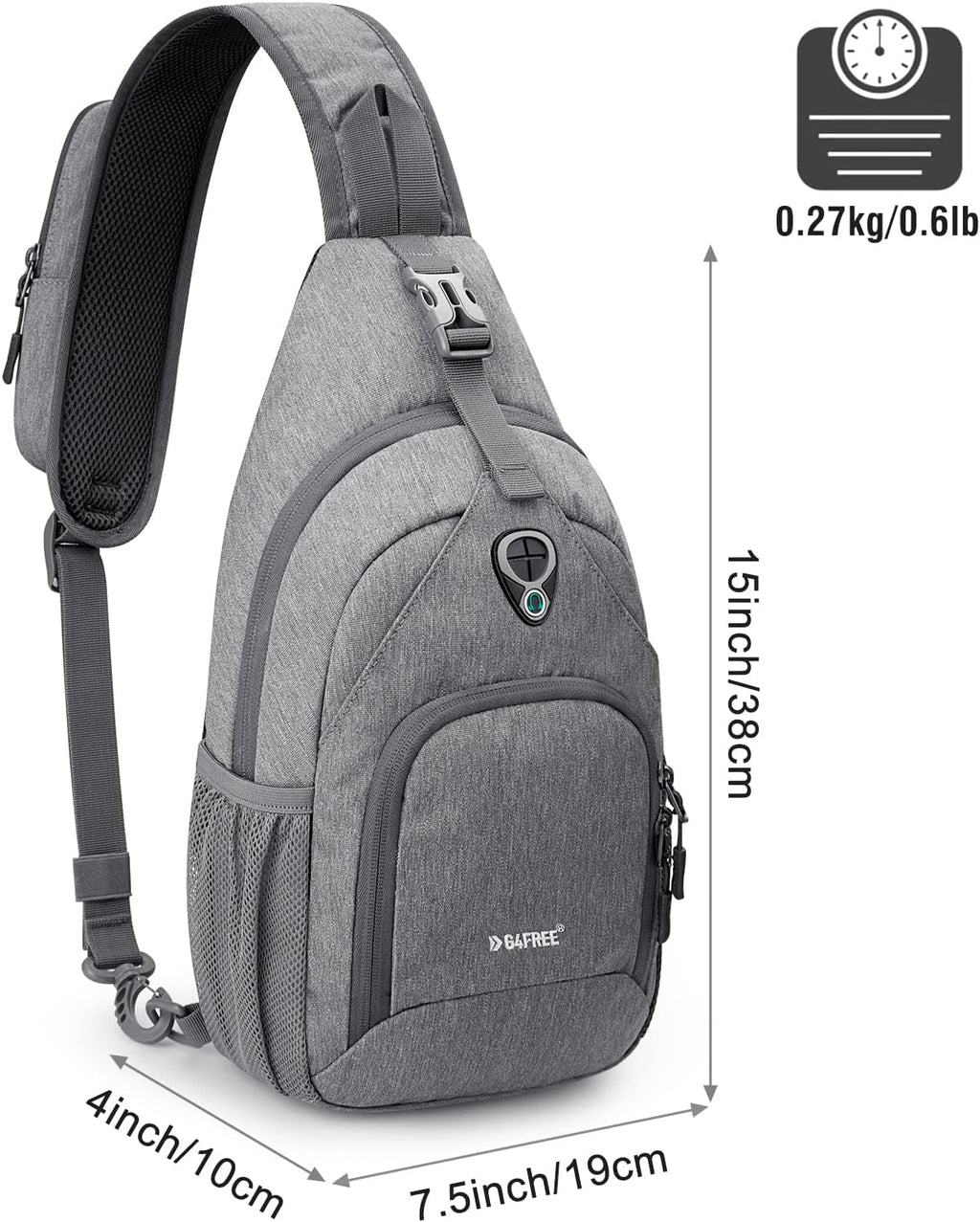 G4Free RFID Sling Bag Crossbody Backpack Small Chest Shoulder Bag Hiking Outdoor