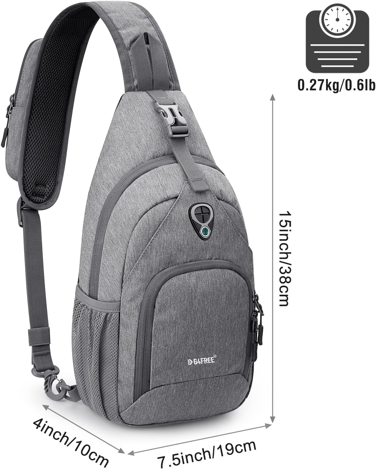 G4Free RFID Sling Bag Crossbody Backpack Small Chest Shoulder Bag Hiking Outdoor