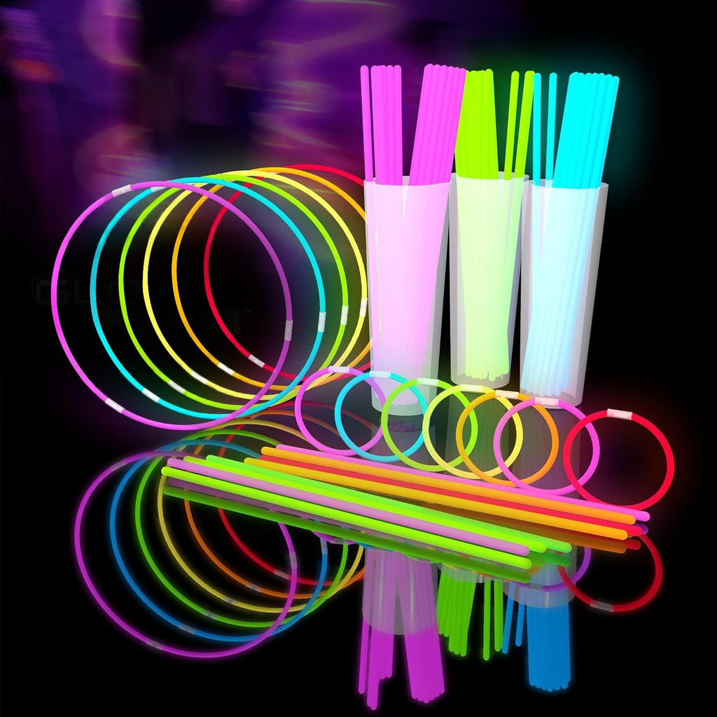 Glow Fever Glowsticks Bulk 1200pcs Party Pack includes 600 8" Glow Sticks and 600 connectors, Bracelets and Necklaces, DIY Costume , Light Sticks, for Concert, Wedding and Birthday, Multicolor