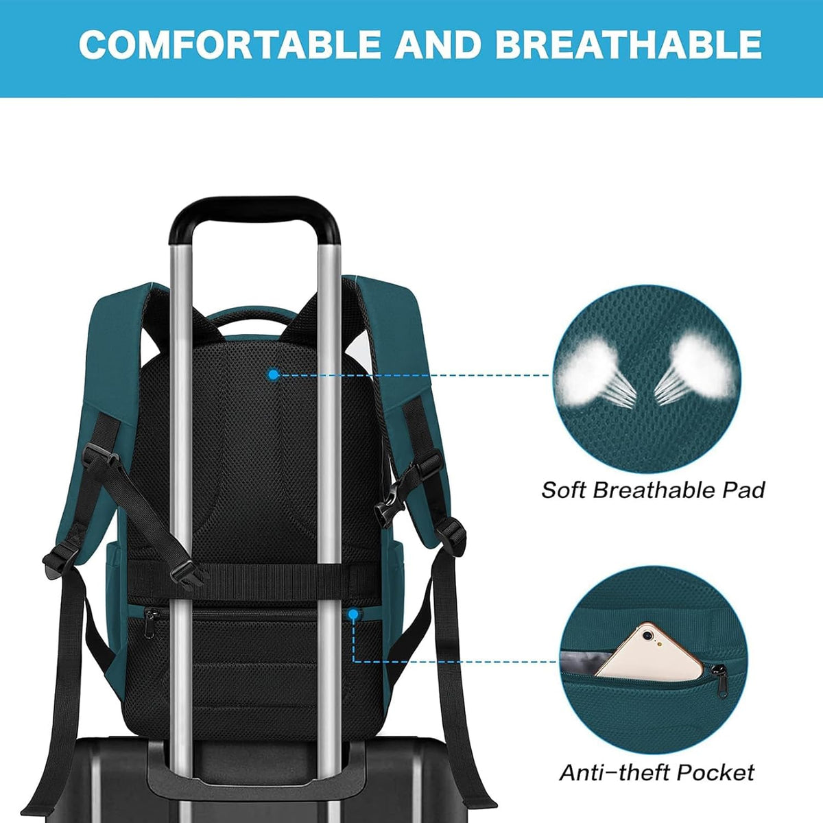 MOSISO 15.6-16 inch 35L Laptop Backpack with USB Charging Port