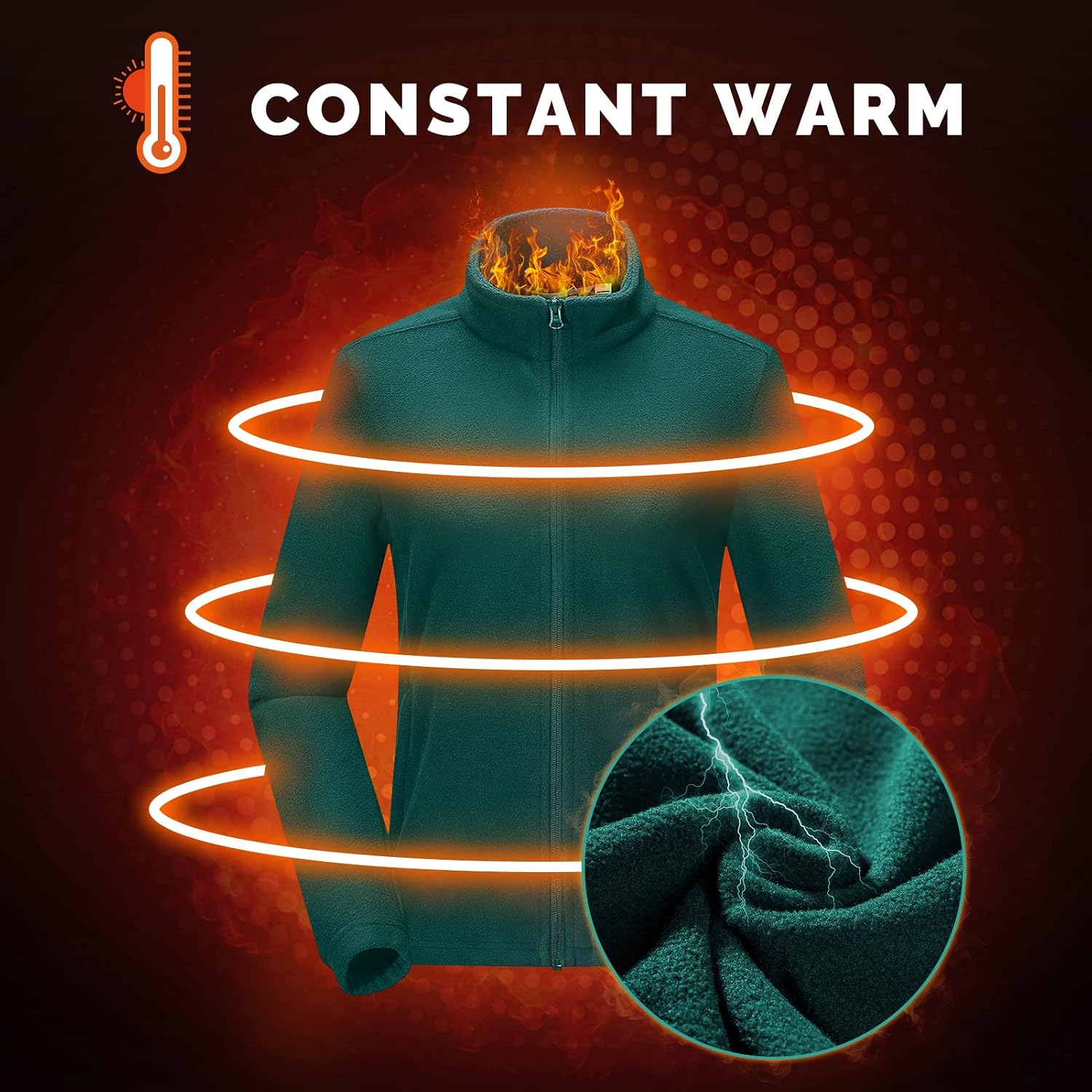 33,000ft Women's Polar Fleece Jacket Zip Up Lightweight Hiking Sweatshirt