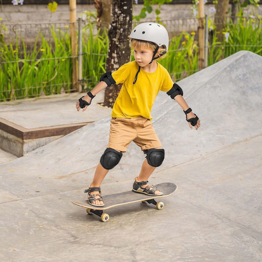 Kids/Youth Knee Pads Elbow Pads for 3-14Years Boys Girls 6 in 1 Kids Protective Gear Set Adjustable for Skating Cycling Bike Rollerblading Scooter Roller Skates