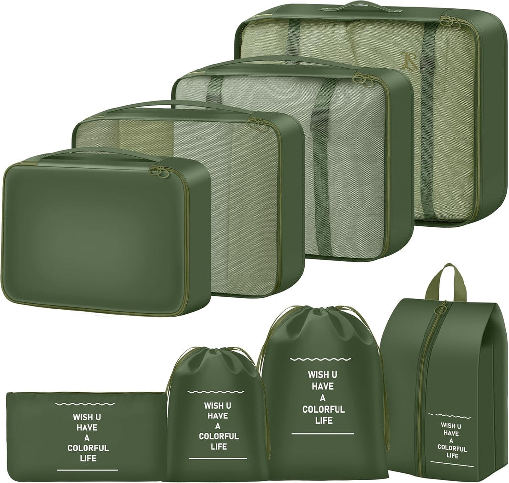 Packing Cubes for Travel 8 Set Luggage Organizer Bags