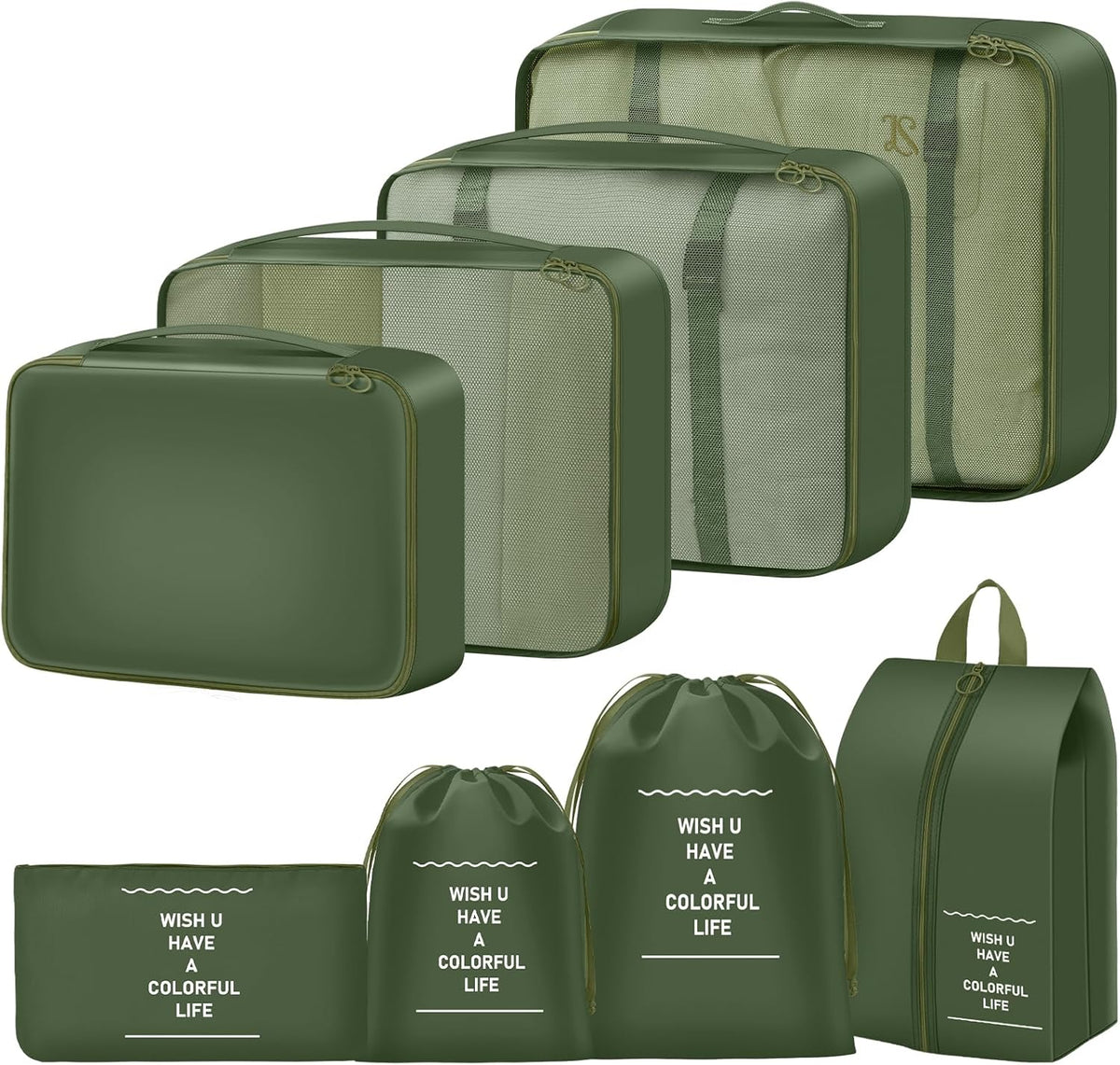 Packing Cubes for Travel 8 Set Luggage Organizer Bags