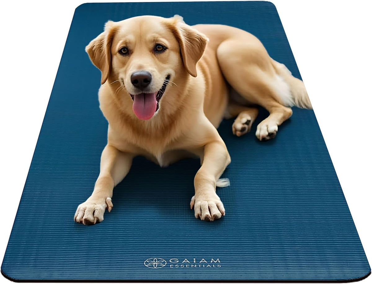 Gaiam Thick Yoga Mat, Exercise & Fitness Mat with Easy-Cinch Carrying Strap