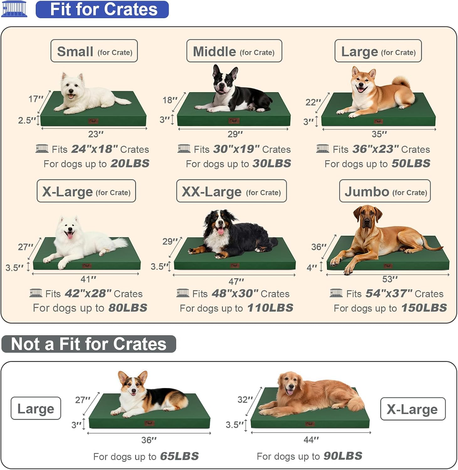 Outdoor Waterproof Orthopedic Dog Bed for Large Dogs